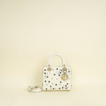 Christian Dior White Lady Dior Matte Alligator Flower Crystal Beads Small Bag