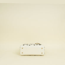 Christian Dior White Lady Dior Matte Alligator Flower Crystal Beads Small Bag