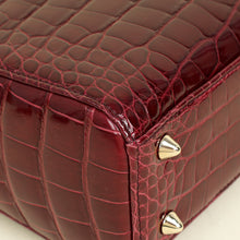 Christian Dior Burgundy Lady Dior Alligator Small Bag