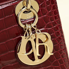 Christian Dior Burgundy Lady Dior Alligator Small Bag