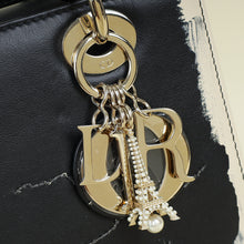 Christian Dior Bicolor Lady Dior Paris Print and Rhinestone Embroidery Medium Bag