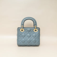 Christian Dior Blue Grey Lady Dior Mini Chain Bag
