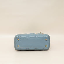 Christian Dior Blue Grey Lady Dior Mini Chain Bag