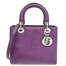 Christian Dior Violet Python Lady Dior Medium Bag