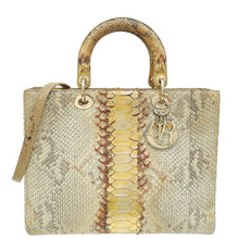 Christian Dior Bicolor Python Lady Dior Large Bag