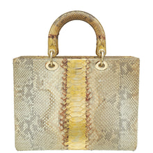 Christian Dior Bicolor Python Lady Dior Large Bag