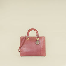 Christian Dior Mauve Pink Snakeskin Lady Dior Large Bag