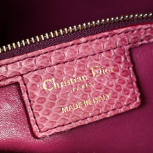 Christian Dior Mauve Pink Snakeskin Lady Dior Large Bag