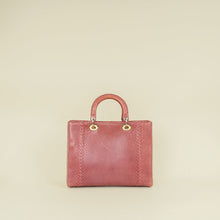 Christian Dior Mauve Pink Snakeskin Lady Dior Large Bag