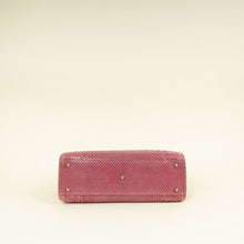 Christian Dior Mauve Pink Snakeskin Lady Dior Large Bag