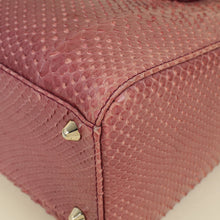 Christian Dior Mauve Pink Snakeskin Lady Dior Large Bag
