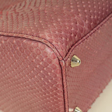 Christian Dior Mauve Pink Snakeskin Lady Dior Large Bag