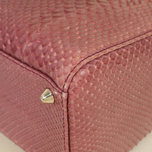 Christian Dior Mauve Pink Snakeskin Lady Dior Large Bag