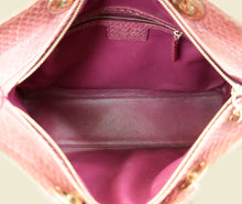 Christian Dior Mauve Pink Snakeskin Lady Dior Large Bag