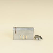 Christian Dior Silver 30 Montaigne Microcannge 2 Way Chain Pouch