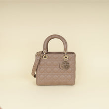 Christian Dior Taupe Gray Cannage Lady Dior Medium Bag