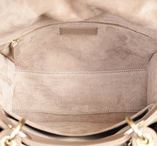 Christian Dior Taupe Gray Cannage Lady Dior Medium Bag