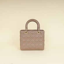 Christian Dior Taupe Gray Cannage Lady Dior Medium Bag