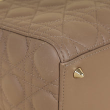 Christian Dior Taupe Gray Cannage Lady Dior Medium Bag