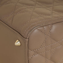 Christian Dior Taupe Gray Cannage Lady Dior Medium Bag