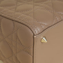Christian Dior Taupe Gray Cannage Lady Dior Medium Bag