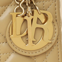 Christian Dior Dark Beige Mini Chain Lady Dior Bag w/ Twilly