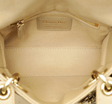 Christian Dior Dark Beige Mini Chain Lady Dior Bag w/ Twilly
