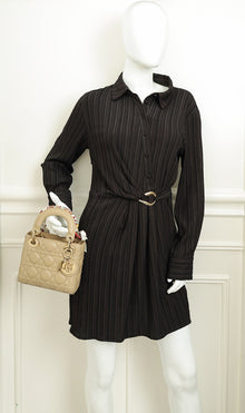 Christian Dior Dark Beige Mini Chain Lady Dior Bag w/ Twilly