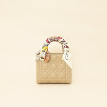 Christian Dior Dark Beige Mini Chain Lady Dior Bag w/ Twilly