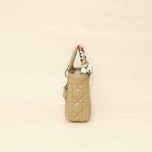 Christian Dior Dark Beige Mini Chain Lady Dior Bag w/ Twilly