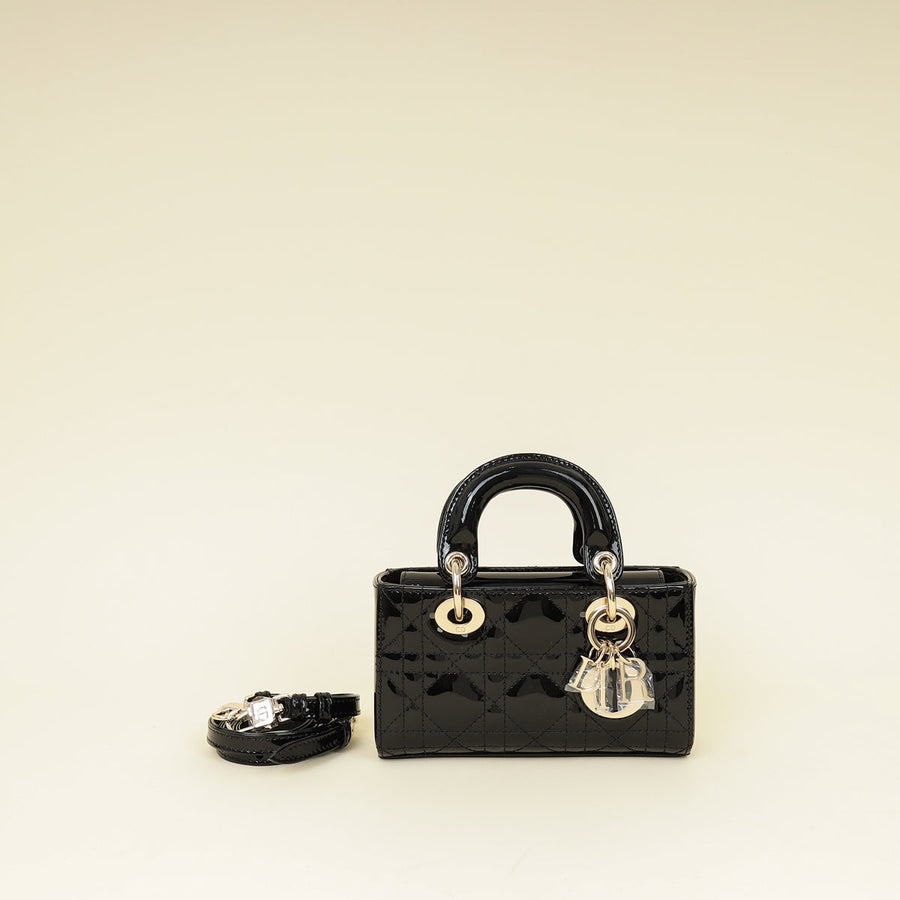 Christian Dior Black Cannage Micro Lady D-Joy Bag