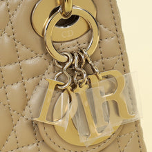 Christian Dior Beige Lady Dior Mini Chain Bag w/ Twilly