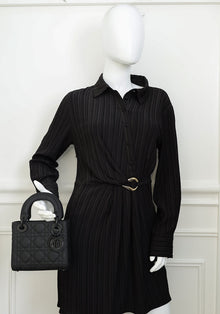 Christian Dior Black Ultramatte Lady Dior Mini Chain Bag