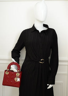 Christian Dior Cherry Red Lady Dior Mini Chain Bag