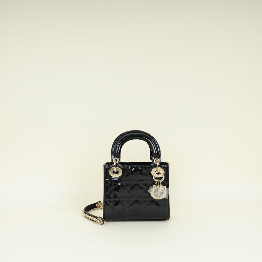 Christian Dior Black Lady Dior Mini Chain Bag