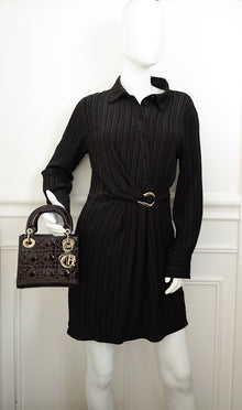 Christian Dior Dark Wine Lady Dior Patent Mini Chain Bag