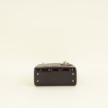 Christian Dior Dark Wine Lady Dior Patent Mini Chain Bag