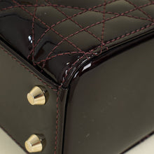 Christian Dior Dark Wine Lady Dior Patent Mini Chain Bag
