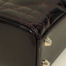Christian Dior Dark Wine Lady Dior Patent Mini Chain Bag