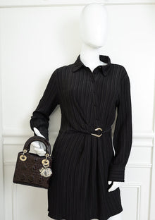 Christian Dior Dark Wine Lady Dior Mini Chain Bag