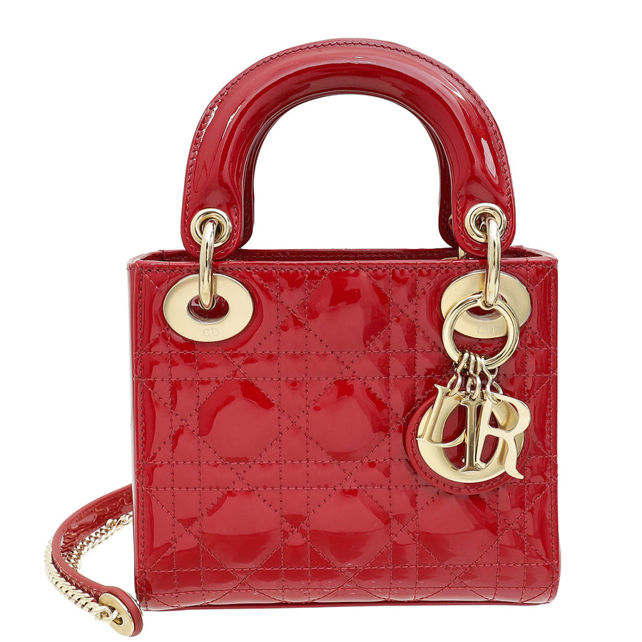 Christian Dior Red Mini Chain Lady Dior Bag