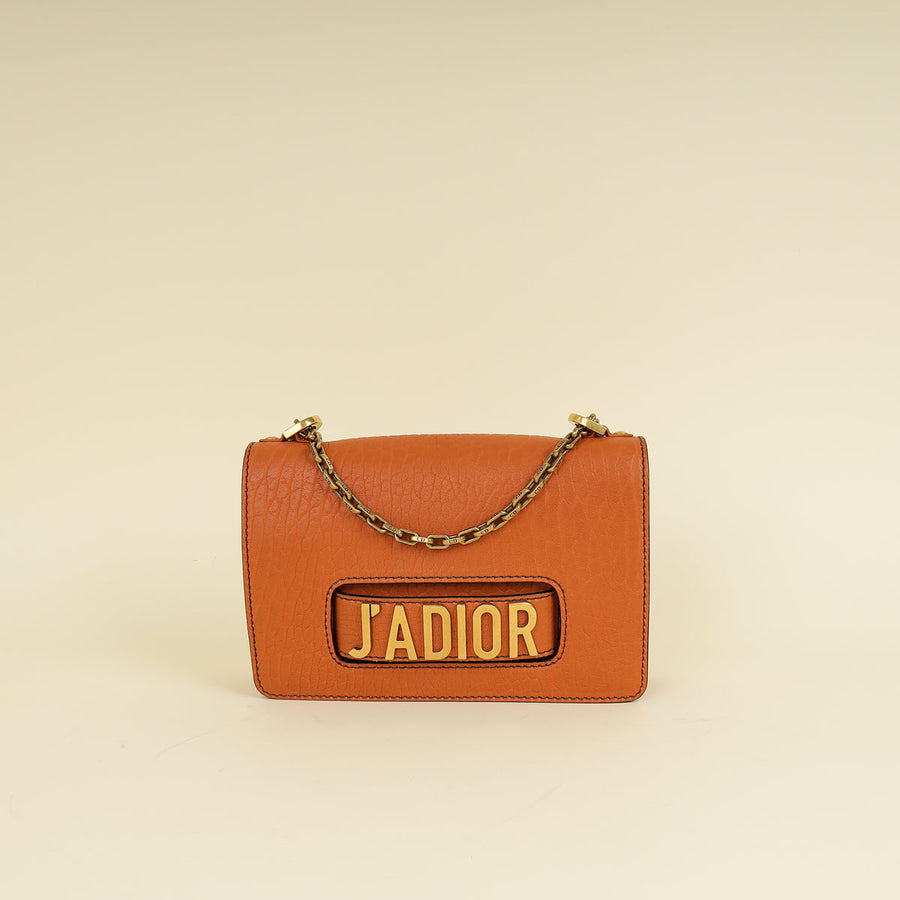 Christian Dior Orange J'adior Medium Flap Chain Bag