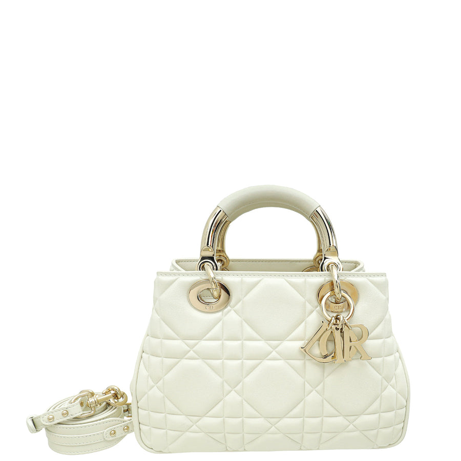 Christian Dior White The Lady 95.22 Bag