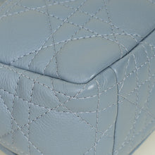 Christian Dior Blue Grey Caro Cannage Small Flap Bag