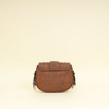 Christian Dior Brown Cannage Embossed Studded D-Fence Saddle Bag
