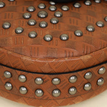 Christian Dior Brown Cannage Embossed Studded D-Fence Saddle Bag