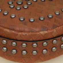 Christian Dior Brown Cannage Embossed Studded D-Fence Saddle Bag