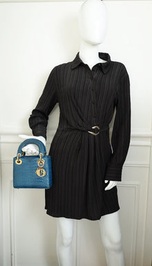 Christian Dior Blue Alligator Mini Lady Dior Bag