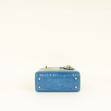 Christian Dior Blue Alligator Mini Lady Dior Bag
