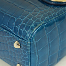 Christian Dior Blue Alligator Mini Lady Dior Bag